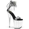 Pleaser - FLAMINGO827RS Sandale à bride à la cheville, Pole dance chaussures - Noir/Transparent Product image